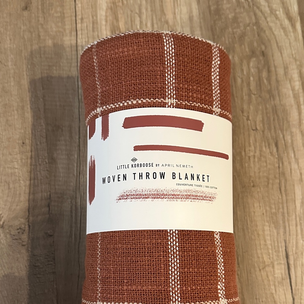 Woven Throw Blanket - Rust